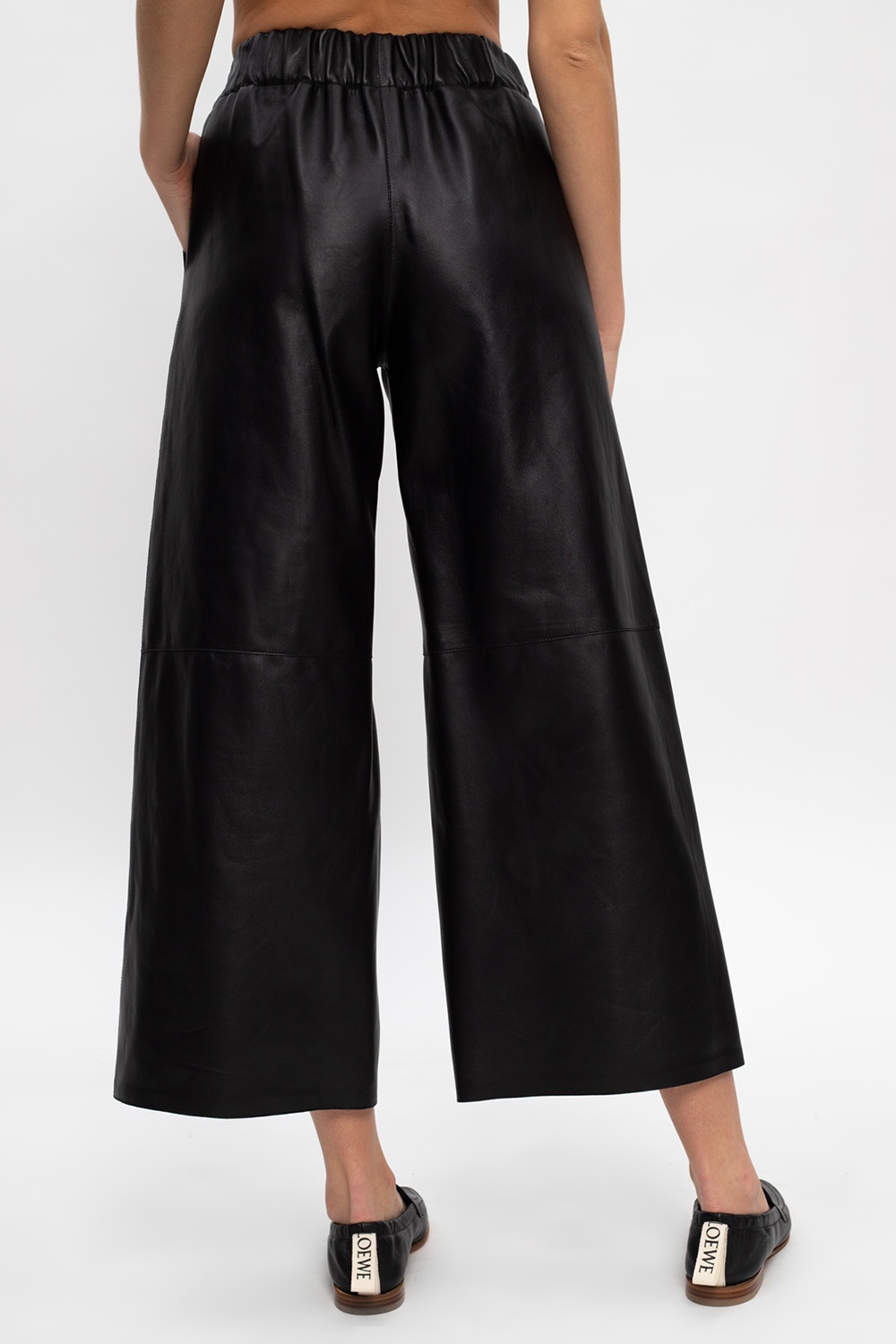 Loewe Wide-legged leather Side trousers